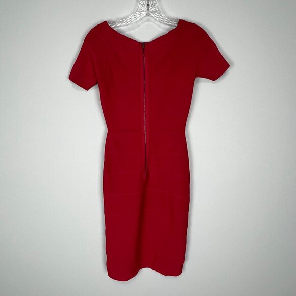 BCBGMaxAzria Womens Kisha Off Shoulder Bandage Dress Sangria Red Bodycon size S - Picture 5 of 13